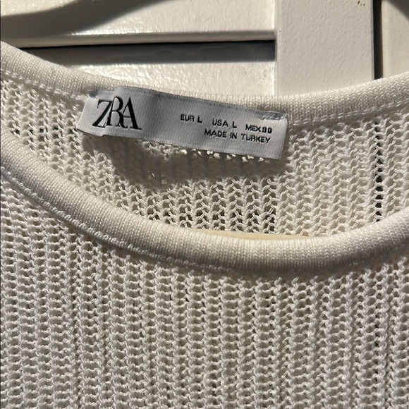Zara Cream Ribbed Asymmetrical Tank Top - Picture 2 of 5